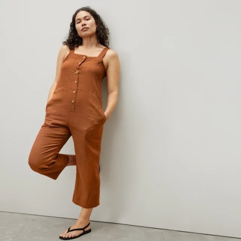 Everlane Rust Jumpsuit with Button Front